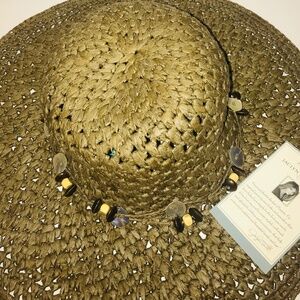 NWT-Vintage 90s/Y2K Jaclyn Smith Straw Woven Summer Wide Brim Floppy Hat Brown